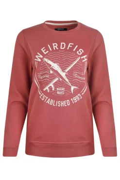 Weird Fish Sweatshirts & Hoodies|Abigail Jersey Crew Neck Sweatshirt Rosewood