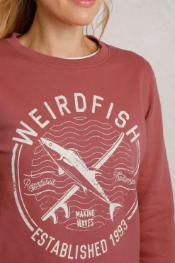 Weird Fish Sweatshirts & Hoodies|Abigail Jersey Crew Neck Sweatshirt Rosewood