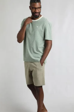 Weird Fish T-Shirts|Adair Super Soft Striped T-Shirt Army Green