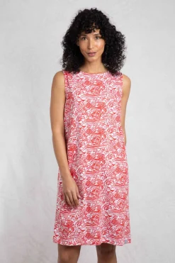 Weird Fish Dresses|Adenea Organic Cotton Jersey Shift Dress Rich Red