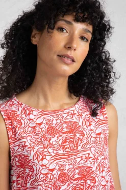 Weird Fish Dresses|Adenea Organic Cotton Jersey Shift Dress Rich Red