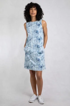 Weird Fish Dresses|Adenea Organic Cotton Jersey Shift Dress Pale Denim