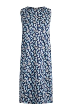 Weird Fish Dresses|Adenea Organic Cotton Jersey Shift Dress Ocean Blue