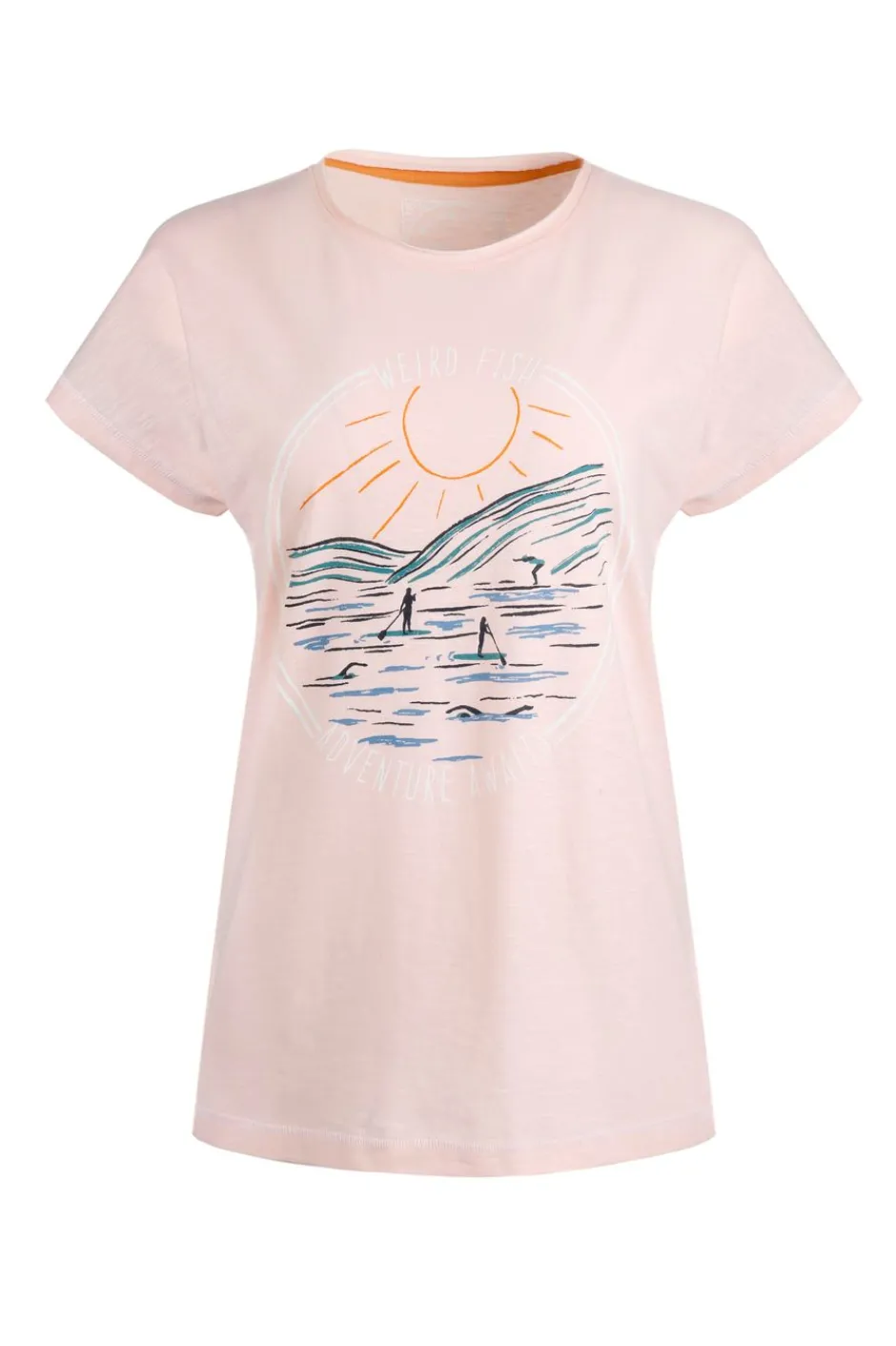 Weird Fish Tunics|Tops & T-Shirts|Adventure Awaits Organic Cotton Front Print T-Shirt Pink