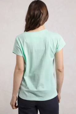 Weird Fish Tunics|Tops & T-Shirts|Adventure Awaits Organic Cotton Front Print T-Shirt Seafoam