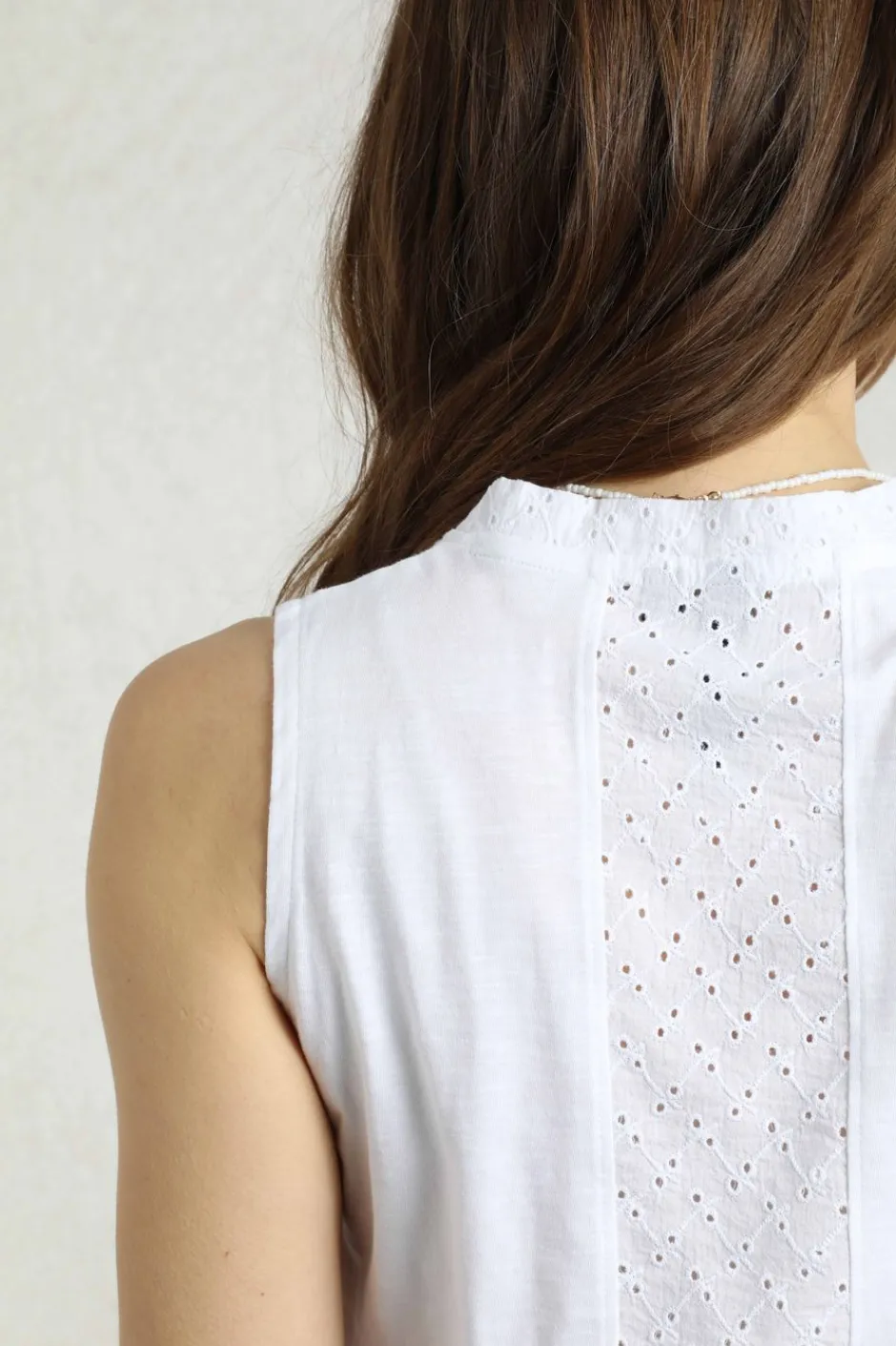 Weird Fish Tunics|Tops & T-Shirts|Ainey Broidery Pocket Vest White
