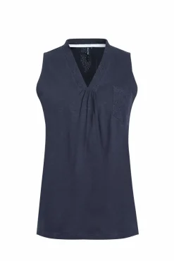 Weird Fish Tunics|Tops & T-Shirts|Ainey Broidery Pocket Vest Navy