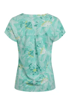 Weird Fish Tunics|Tops & T-Shirts|Alia Organic Cotton Printed Jersey Top Aqua