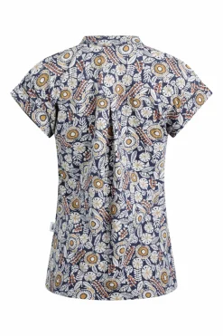 Weird Fish Tunics|Tops & T-Shirts|Alia Organic Cotton Printed Jersey Top Navy