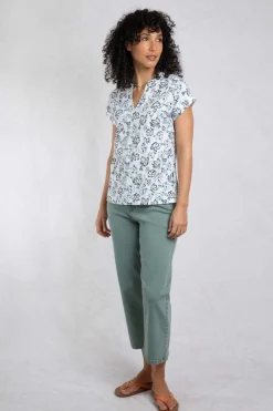 Weird Fish Tunics|Tops & T-Shirts|Alia Organic Cotton Printed Jersey Top Off White