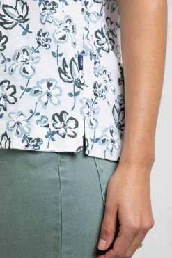 Weird Fish Tunics|Tops & T-Shirts|Alia Organic Cotton Printed Jersey Top Off White