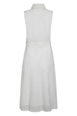 Weird Fish Dresses|Alinda Cotton Broderie Shirt Dress White
