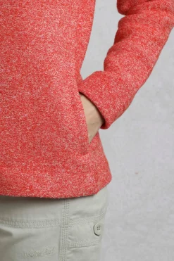 Weird Fish Fleece|Sweatshirts & Hoodies|Alisa Eco 1/4 Zip Snow Marl Fleece Hoodie Tango Red