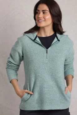 Weird Fish Fleece|Sweatshirts & Hoodies|Alisa Eco 1/4 Zip Snow Marl Fleece Hoodie Mineral Blue