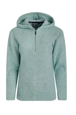 Weird Fish Fleece|Sweatshirts & Hoodies|Alisa Eco 1/4 Zip Snow Marl Fleece Hoodie Mineral Blue