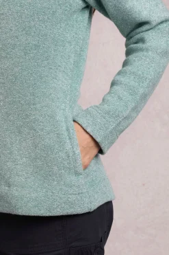 Weird Fish Fleece|Sweatshirts & Hoodies|Alisa Eco 1/4 Zip Snow Marl Fleece Hoodie Mineral Blue