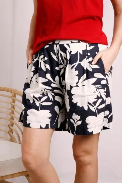 Weird Fish Shorts|Aloha Linen Rich Printed Shorts Nightshade