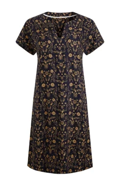 Weird Fish Dresses|Linen|Althea Linen Rich Printed Dress Ink