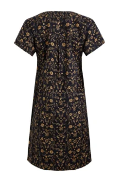 Weird Fish Dresses|Linen|Althea Linen Rich Printed Dress Ink