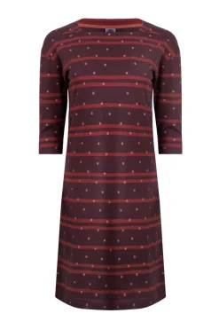 Weird Fish Dresses|Amria Organic Cotton Square Neck Jersey Dress Mulled Wine
