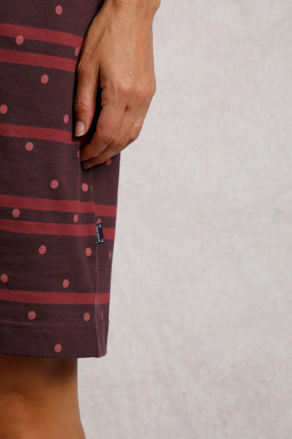 Weird Fish Dresses|Amria Organic Cotton Square Neck Jersey Dress Mulled Wine