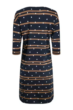 Weird Fish Dresses|Amria Organic Cotton Square Neck Jersey Dress Navy