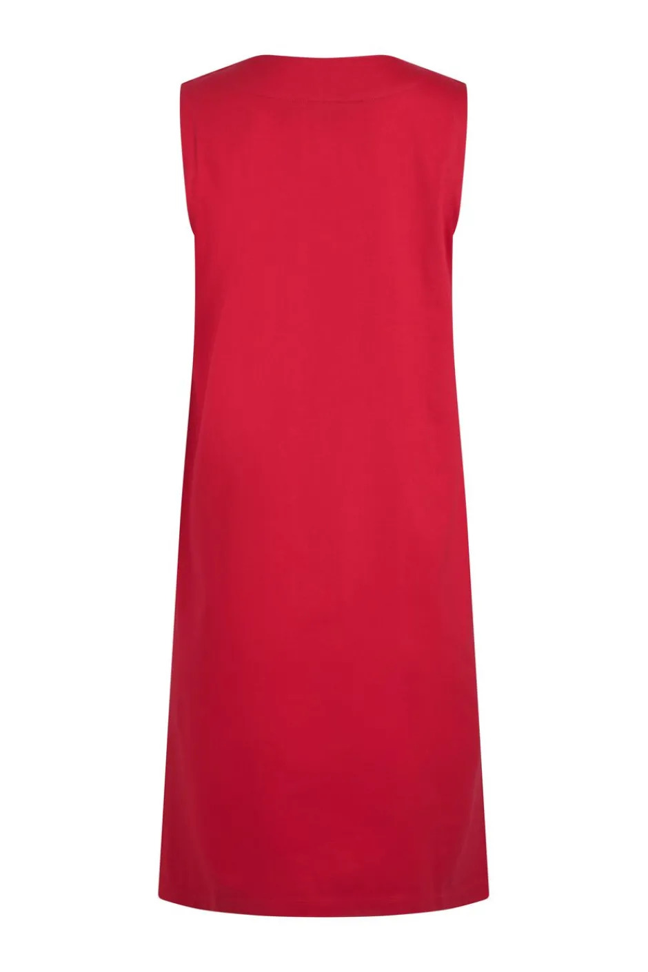 Weird Fish Dresses|Anaya Organic Cotton Embroidered Jersey Shift Dress Crimson
