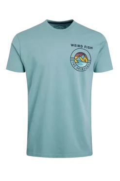 Weird Fish T-Shirts|Andes Back Print Graphic T-Shirt Mineral Blue