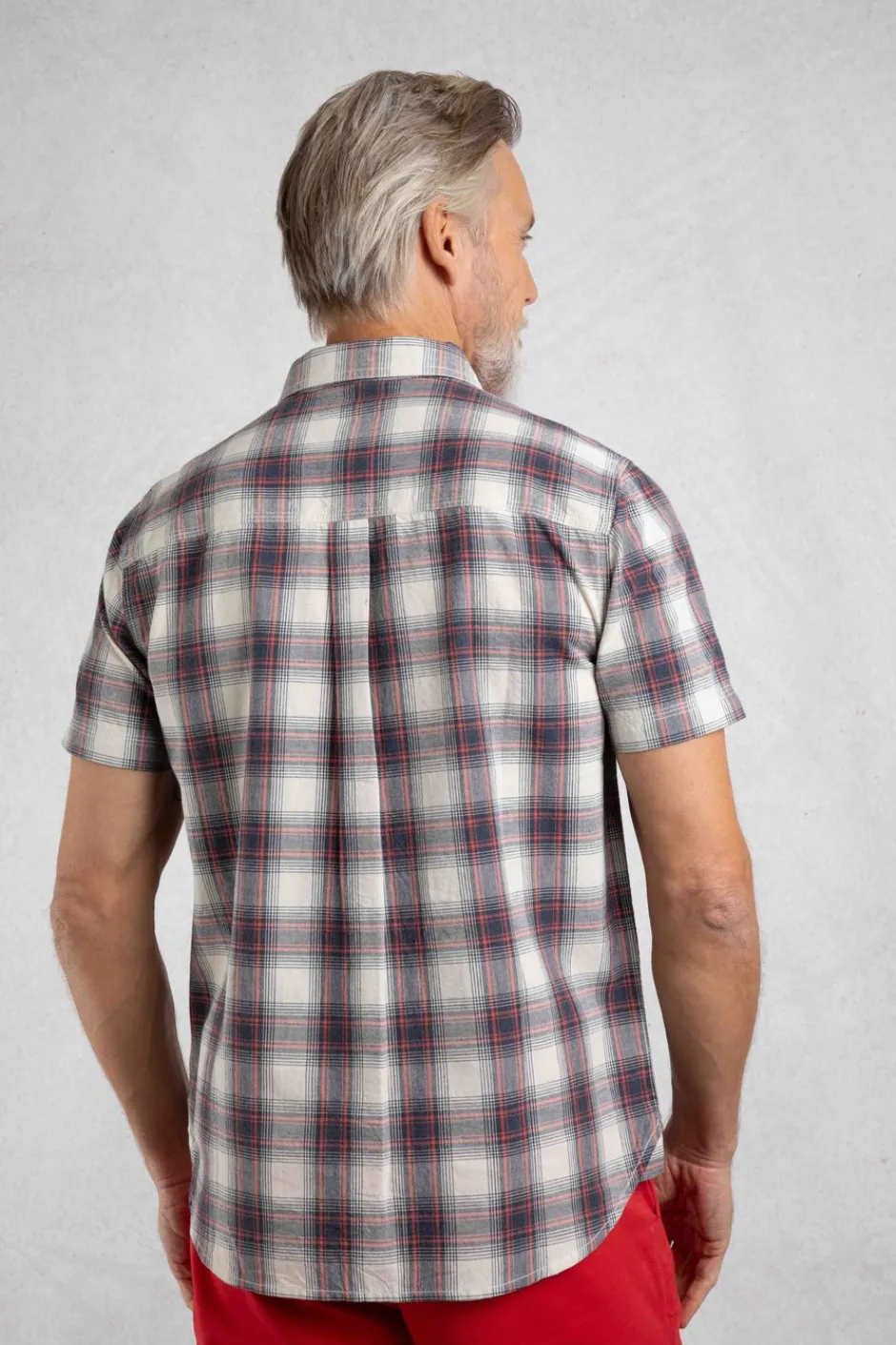 Weird Fish Shirts|Angeles Vintage Wash Short Sleeve Check Shirt Dusty White