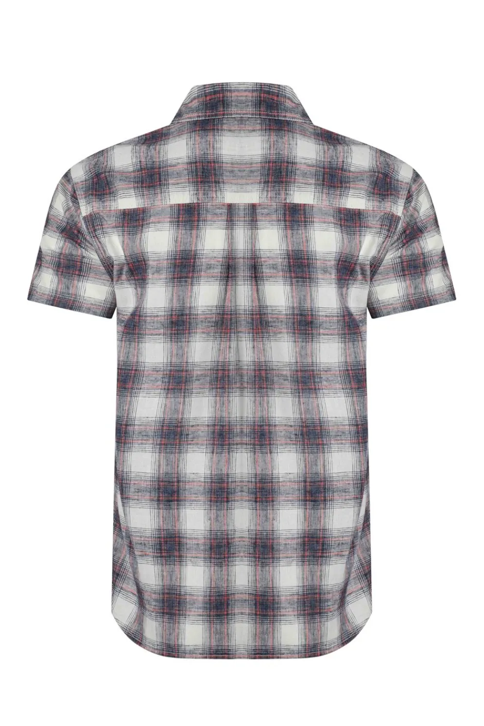 Weird Fish Shirts|Angeles Vintage Wash Short Sleeve Check Shirt Dusty White