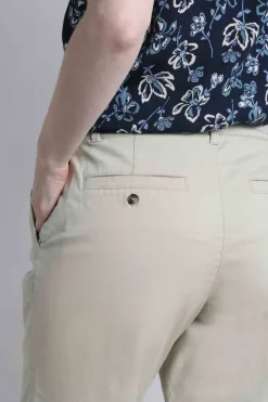 Weird Fish Shorts|Annalise Knee Length Chino Shorts Oyster