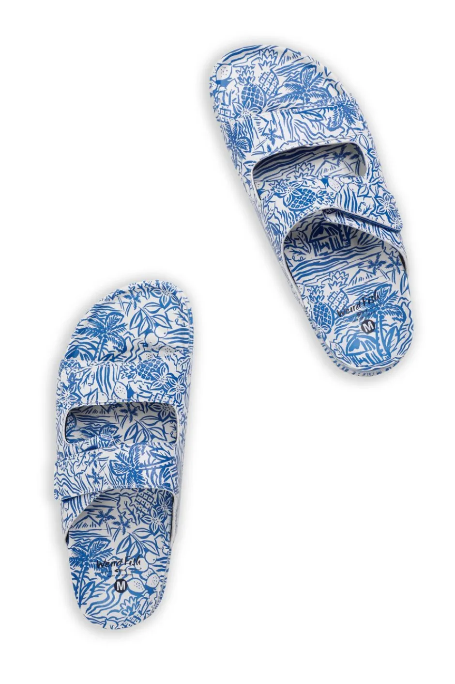 Weird Fish Flipflops And Footwear|Flipflops And Footwear|Appledore Printed Pool Sliders Azure