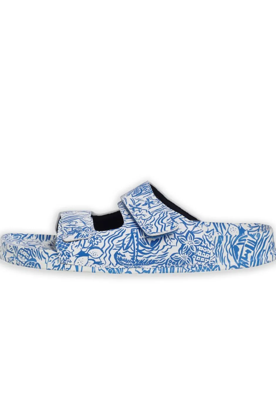 Weird Fish Flipflops And Footwear|Flipflops And Footwear|Appledore Printed Pool Sliders Azure