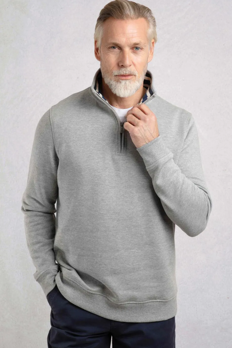 Weird Fish Sweatshirts & Hoodies|Archer Eco WF Branded 1/4 Zip Sweatshirt Grey Marl