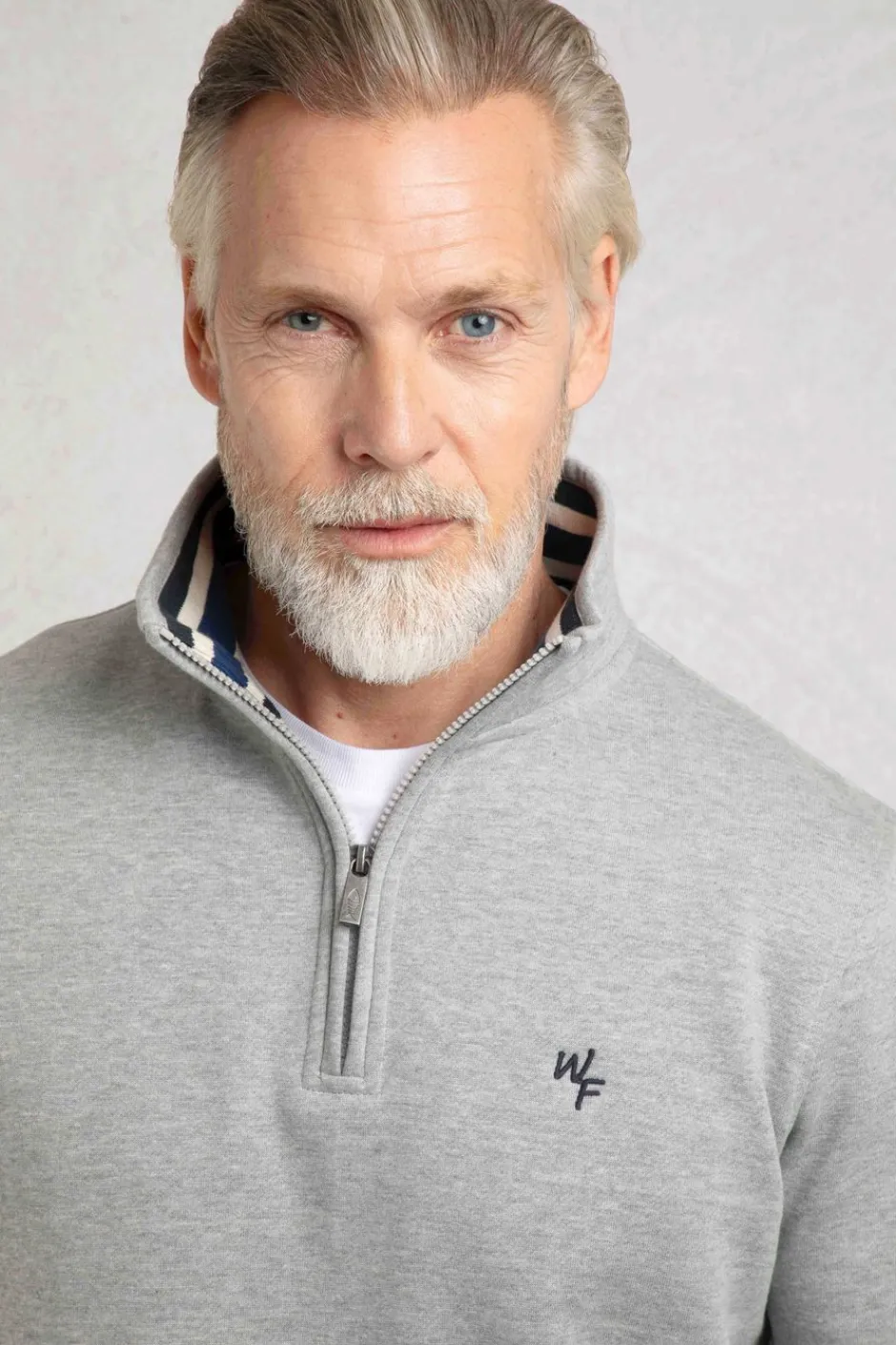 Weird Fish Sweatshirts & Hoodies|Archer Eco WF Branded 1/4 Zip Sweatshirt Grey Marl