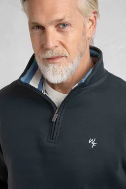 Weird Fish Sweatshirts & Hoodies|Archer Eco WF Branded 1/4 Zip Sweatshirt Navy