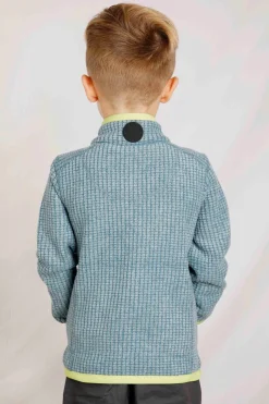Weird Fish Kids Fleece & Hoodies|Archie Unisex Kids Eco 1/4 Zip Grid Fleece Uniform Blue