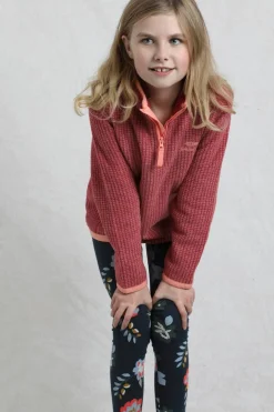 Weird Fish Kids Fleece & Hoodies|Archie Unisex Kids Eco 1/4 Zip Grid Fleece Rich Red