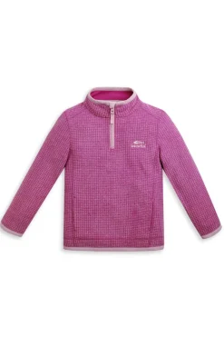 Weird Fish Kids Fleece & Hoodies|Archie Unisex Kids Eco 1/4 Zip Grid Fleece Raspberry
