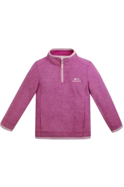 Weird Fish Kids Fleece & Hoodies|Archie Unisex Kids Eco 1/4 Zip Grid Fleece Raspberry