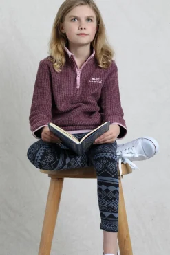 Weird Fish Kids Fleece & Hoodies|Archie Unisex Kids Eco 1/4 Zip Grid Fleece Dark Violet