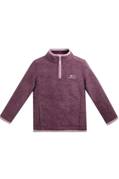 Weird Fish Kids Fleece & Hoodies|Archie Unisex Kids Eco 1/4 Zip Grid Fleece Dark Violet