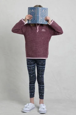 Weird Fish Kids Fleece & Hoodies|Archie Unisex Kids Eco 1/4 Zip Grid Fleece Dark Violet