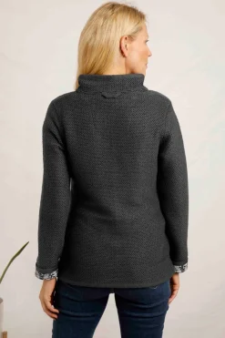 Weird Fish Sweatshirts & Hoodies|Aria 1/4 Zip Eco Macaroni Sweatshirt Navy