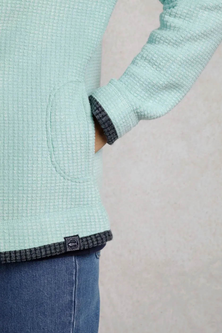 Weird Fish Fleece|Ariana Eco Full Zip Grid Fleece Seaspray