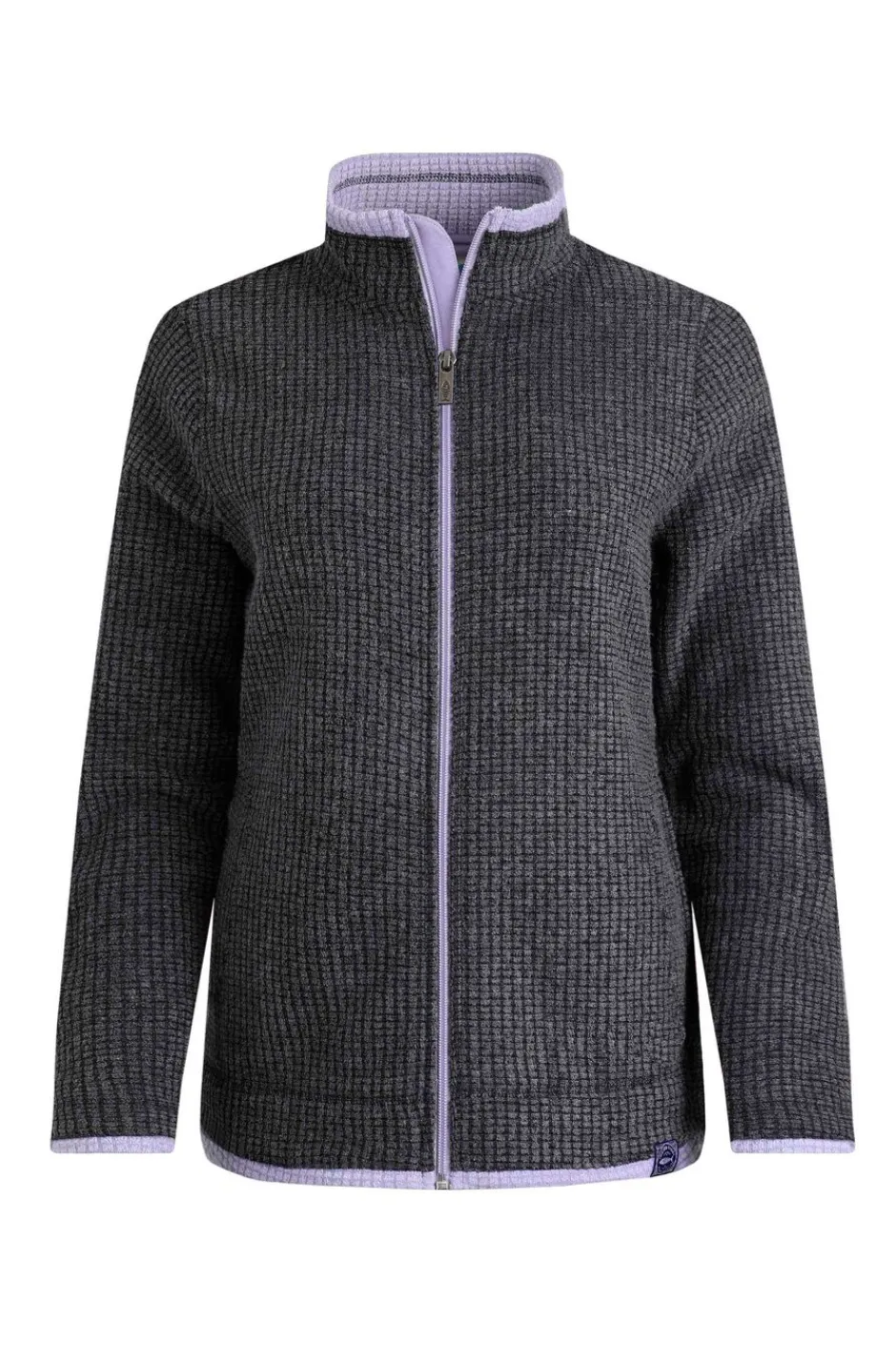 Weird Fish Fleece|Ariana Eco Full Zip Grid Fleece Washed Black