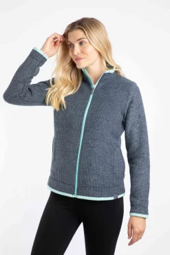 Weird Fish Fleece|Ariana Eco Full Zip Grid Fleece Rich Navy