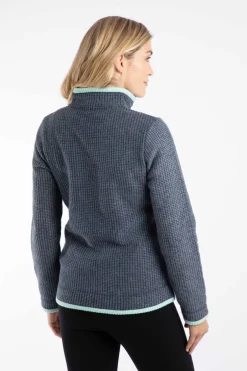 Weird Fish Fleece|Ariana Eco Full Zip Grid Fleece Rich Navy