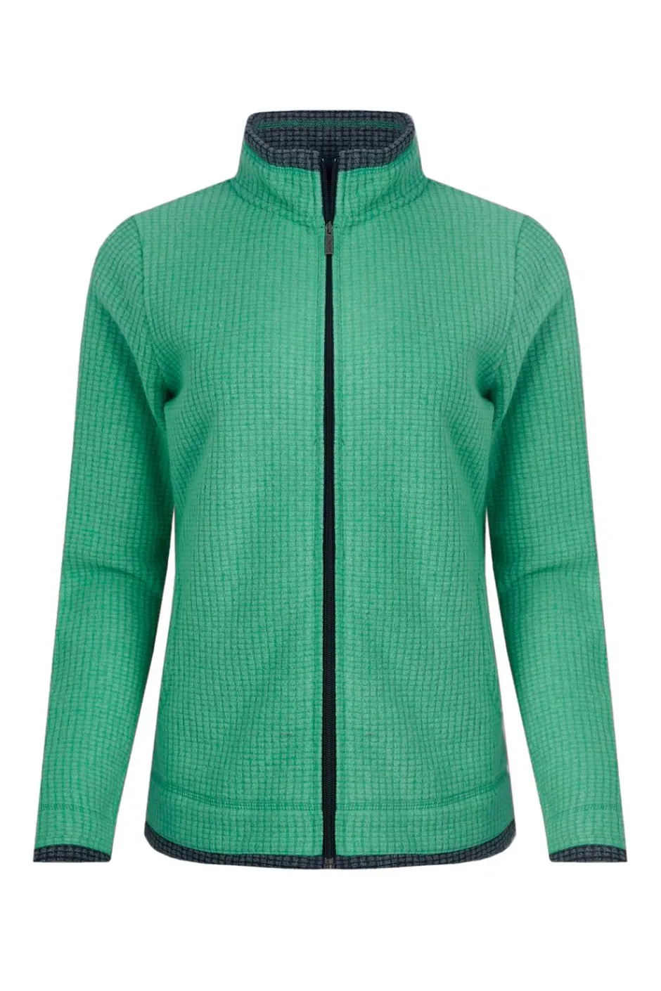Weird Fish Fleece|Ariana Eco Full Zip Grid Fleece Grass Green
