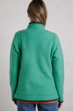 Weird Fish Fleece|Ariana Eco Full Zip Grid Fleece Grass Green